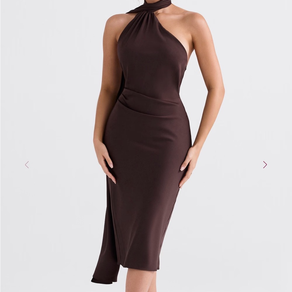 House of CB Chocolate One Shoulder Dress